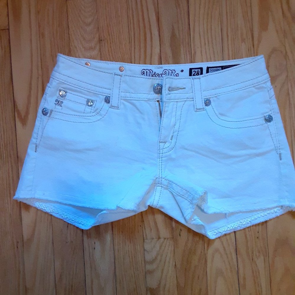 Miss Me Whie Denim Shorts